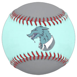 Balle De Softball Bleu Werewolf bleu et gris softball