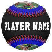 Balle De Softball Blue Custom Softball Player Numéro de photo (Dos)