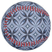 Balle De Softball Blue Geometric Pattern Retro Style (Devant gauche)