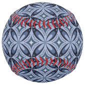 Balle De Softball Blue Geometric Pattern Retro Style (Dos)