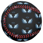 Balle De Softball Blue Glowing Angel Wings on black background (Devant gauche)