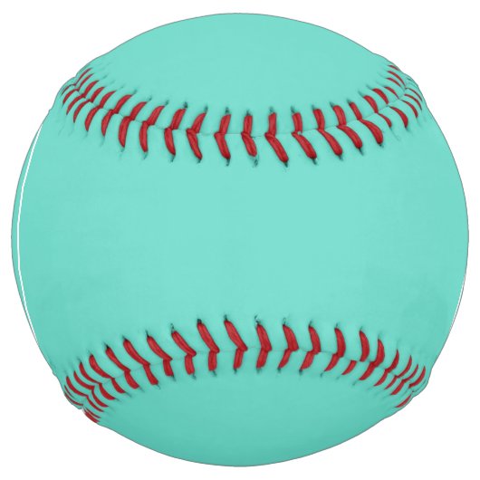 Balle De Softball Bold Modern | White on aqua (Devant)