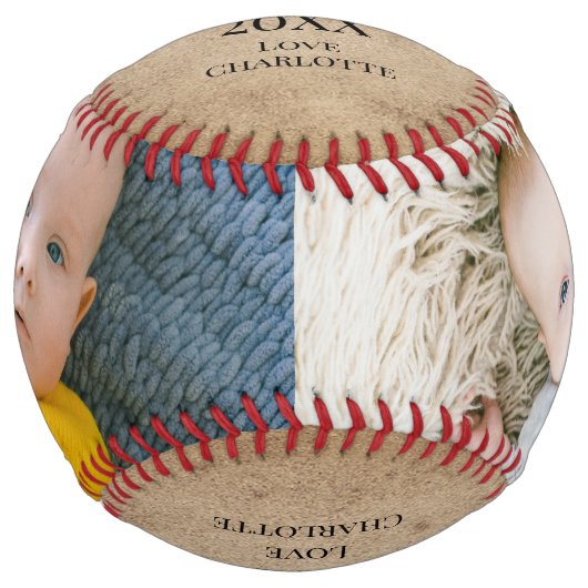 Balle De Softball Bonne première Fête des pères personnalisée l'un d (Devant)