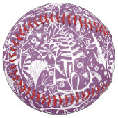 Balle De Softball Botanique moderne violet (Devant gauche)