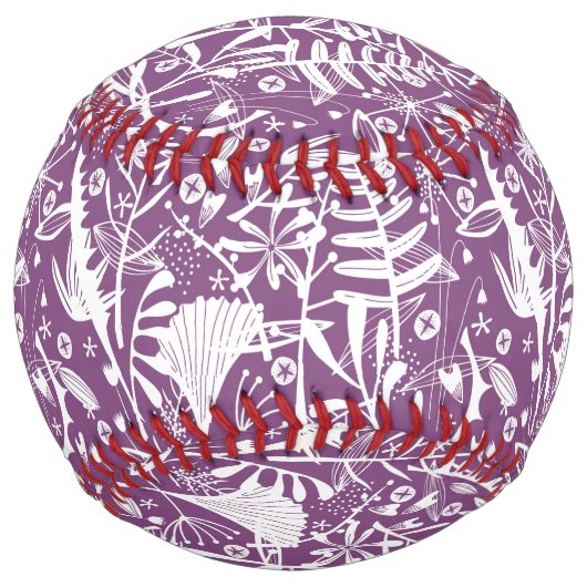 Balle De Softball Botanique moderne violet (Dos)
