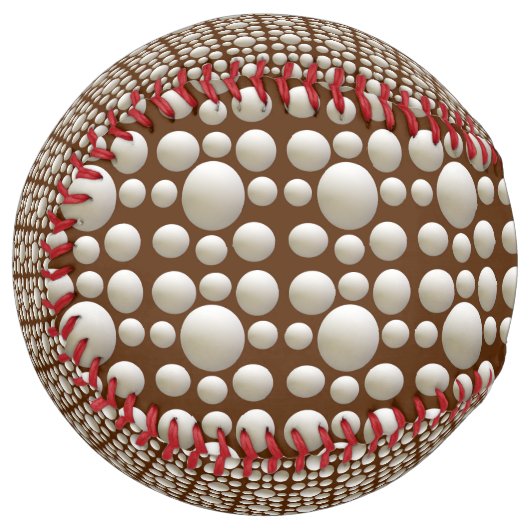 Balle De Softball Boules De Ping Blanc Sur Brown, (Devant gauche)