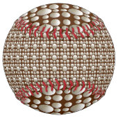 Balle De Softball Boules De Ping Blanc Sur Brown, (Dos)