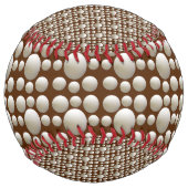 Balle De Softball Boules De Ping Blanc Sur Brown, (Devant)
