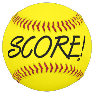 Balle De Softball Bouton doux jaune Score