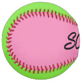 Balle De Softball Bouton rose et citron vert (Devant gauche)
