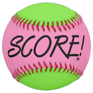 Balle De Softball Bouton rose et citron vert