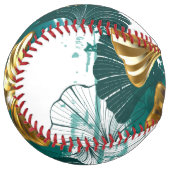 Balle De Softball Branche avec Feuilles d'or Ginko Biloba (Devant gauche)