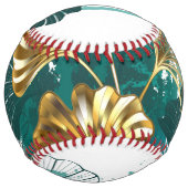 Balle De Softball Branche avec Feuilles d'or Ginko Biloba (Dos)
