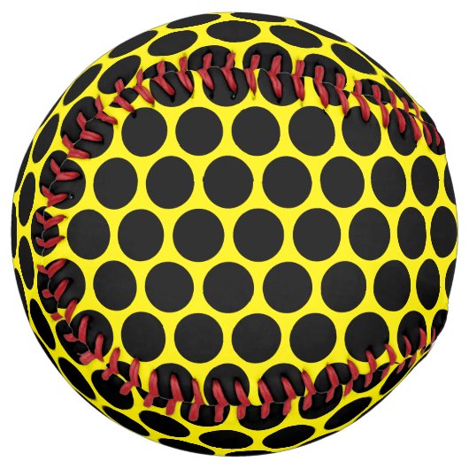 Balle De Softball Bright Yellow with Solid Black Dot Pattern (Devant gauche)