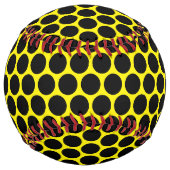 Balle De Softball Bright Yellow with Solid Black Dot Pattern (Dos)