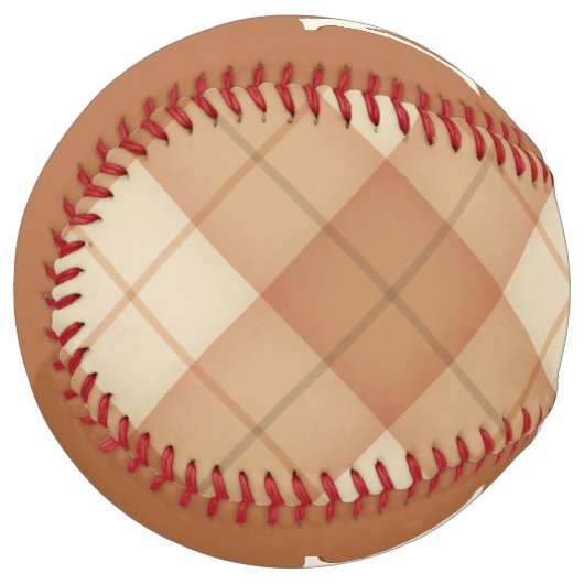 Balle De Softball Brown Plaid Baseball Custom Monogramme Girl's Pret (Devant gauche)