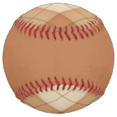 Balle De Softball Brown Plaid Baseball Custom Monogramme Girl's Pret (Dos)