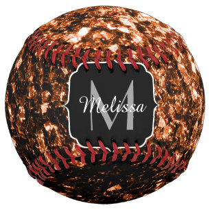 Balle De Softball Brun foncé bronze faux parties scintillant étincel