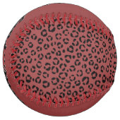 Balle De Softball Burgundy Animal Print (personalize) (Devant gauche)