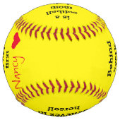 Balle De Softball Cadeau de softball de texte personnalisé (Dos)