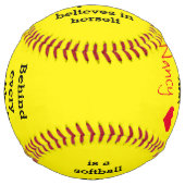 Balle De Softball Cadeau de softball de texte personnalisé (Devant)