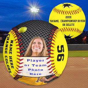 Balle De Softball Cadeaux de softball personnalisés avec photo pour
