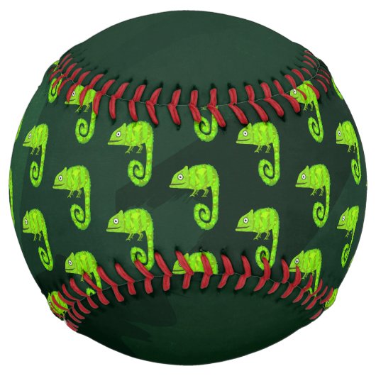 Balle De Softball Caméléon mignon vert (Devant)