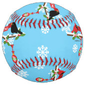 Balle De Softball Cardinal Et Cardinal En Branche - MERRY XMAS (Dos)