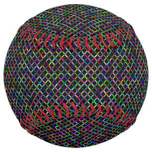 Balle De Softball carré coloré géométrique unique motif dynamique