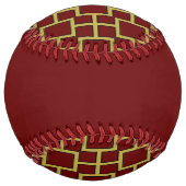 Balle De Softball Carré moderne Motif or (Dos)