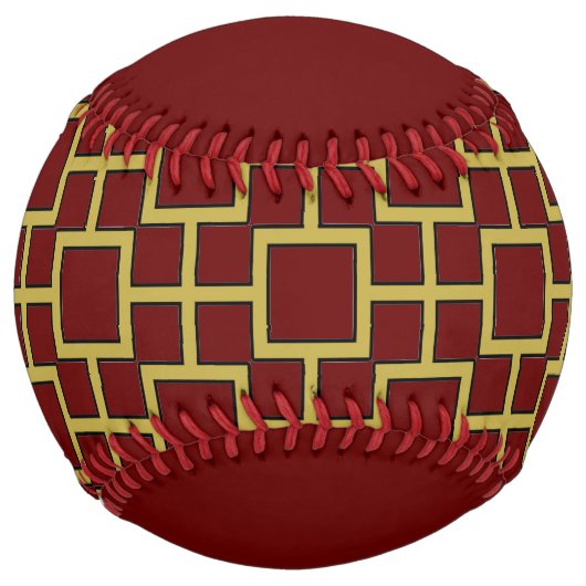 Balle De Softball Carré moderne Motif or (Devant)