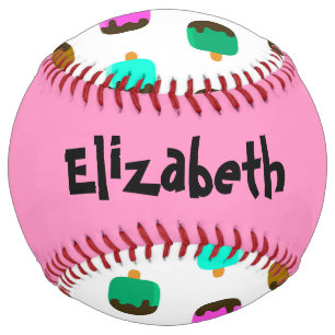 Balle De Softball Chocolat coloré couvert de crème glacée pops softb