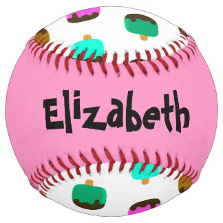 Balle De Softball Chocolat coloré couvert de crème glacée pops softb