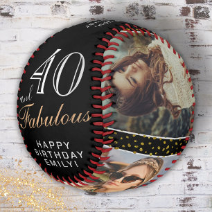 Balle De Softball Citation 40 ans et Fabuleux Noir 3 Photo 40e Anniv