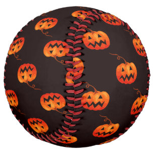 Balle De Softball Citrouille D'Halloween, Citrouille Orange Trou Ou 