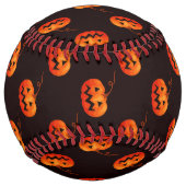 Balle De Softball Citrouille D'Halloween, Citrouille Orange Trou Ou (Devant)
