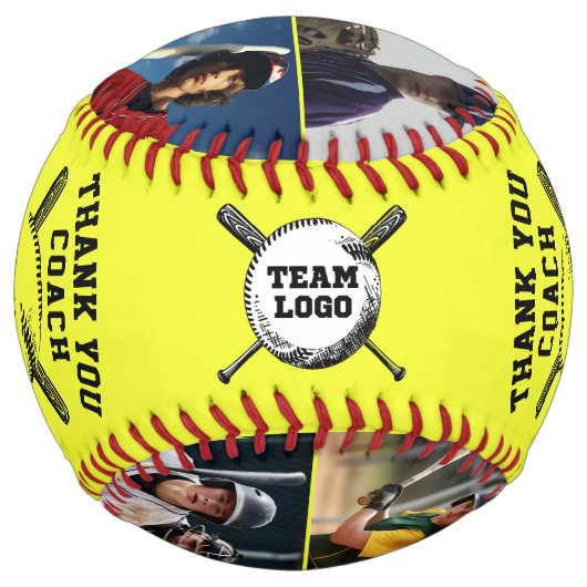 Balle De Softball Coach Photo Softball de l'équipe sur Merci (Dos)