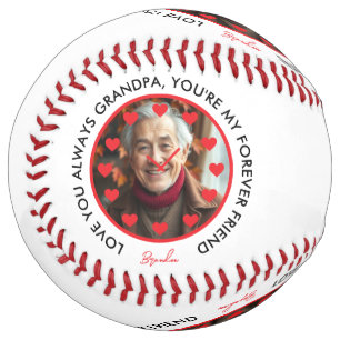 Balle De Softball Coeurs rouges mignons Horloge Amour Grands-parents