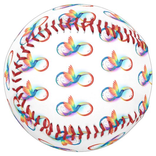 Balle De Softball Colibri arc-en-ciel avec symbole Infinity (Devant gauche)
