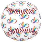 Balle De Softball Colibri arc-en-ciel avec symbole Infinity (Dos)