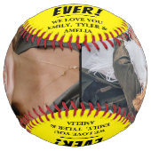 Balle De Softball Collage photo Yellow Best Mom Ever 2 (Devant)