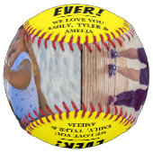 Balle De Softball Collage photo Yellow Best Papa Ever 2 (Devant)