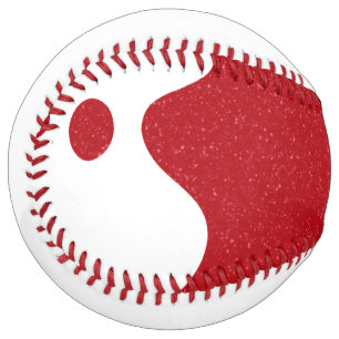 Balle De Softball Conception de softball rouge tomate Yin Yang perso