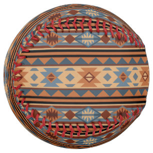Balle De Softball Conception sud-ouest Adobe Grey Brown Tribal Motif