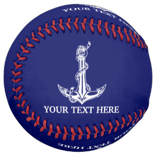 Balle De Softball Corde d'Ancre Nautique vintage Votre texte ici
