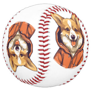 Balle De Softball Corgi Drôle Portant un Sweat à Capuche