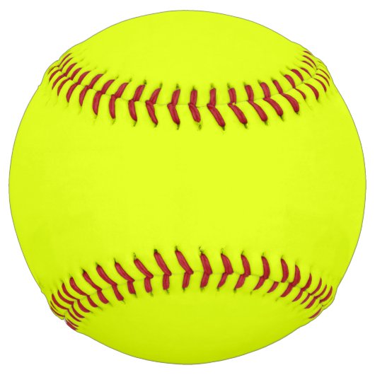 Balle De Softball couleur solide jaune fluorescent (Devant)