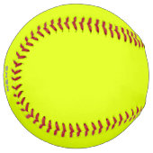 Balle De Softball couleur solide jaune fluorescent - votre logo (Devant gauche)