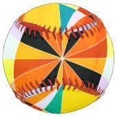 Balle De Softball Couleurs chaudes Cool formes géométriques angulair (Dos)