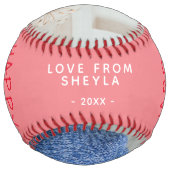 Balle De Softball Coupe 1er Père`s Day Script 2 Photo Collage (Dos)